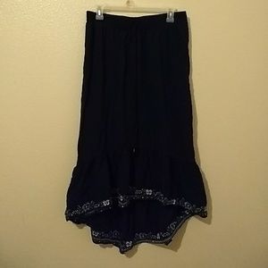 Blue hi-lo skirt